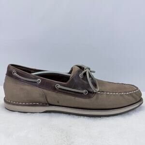Rockport Authentic Original Men’s Two-Tone Leather Boat Shoes Size 14